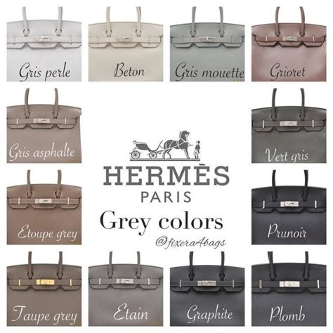 hermes kelly grey color|hermes handbags color chart.